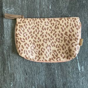 Ipsy Cosmetics Bag Cheetah Print w/Tassel Brown
